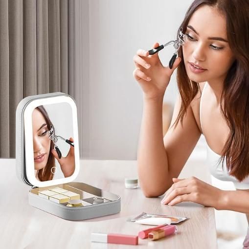 LED Makeup Mirror & Jewellery Organizer