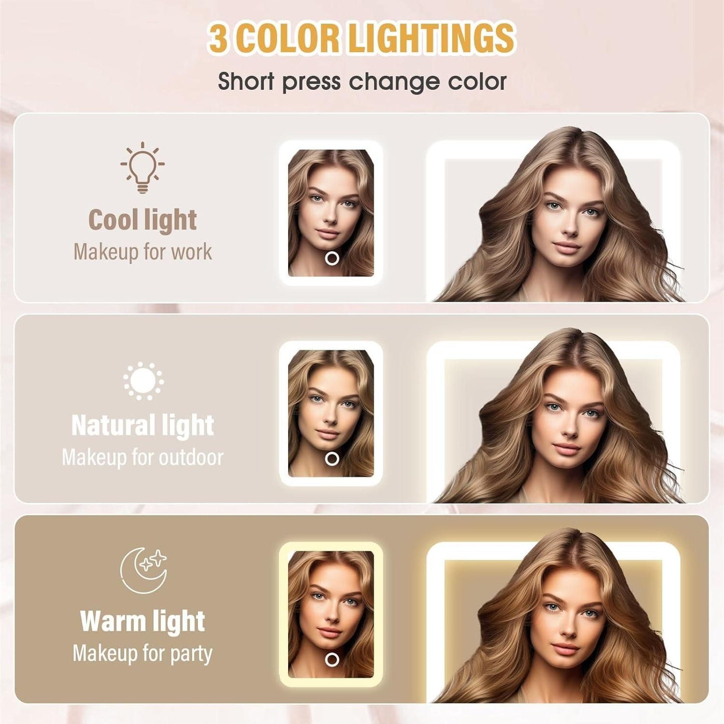 LED Makeup Mirror & Jewellery Organizer